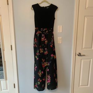 Black and floral romper